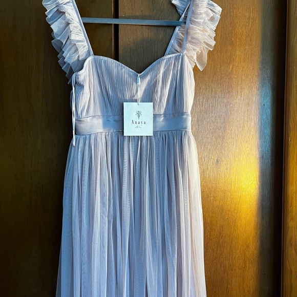 Anaya with love lightweight tulle maxi maternity dress in pink/blush size US 2 - Picture 2 of 5